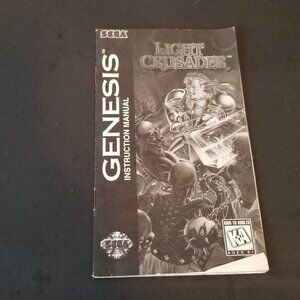 Light Crusader Sega Genesis Instruction Manual Vintage Black & White